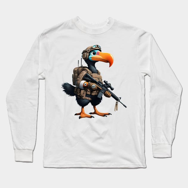 Tactical Dodo Bird Long Sleeve T-Shirt by Rawlifegraphic